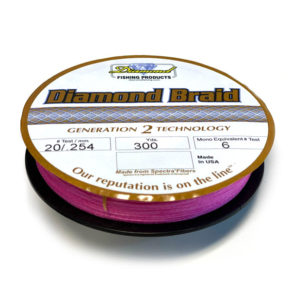 Momoi Diamond Gen 2 Braided Line - 20 Pounds 300 Yards - Pink  Bulluna.com