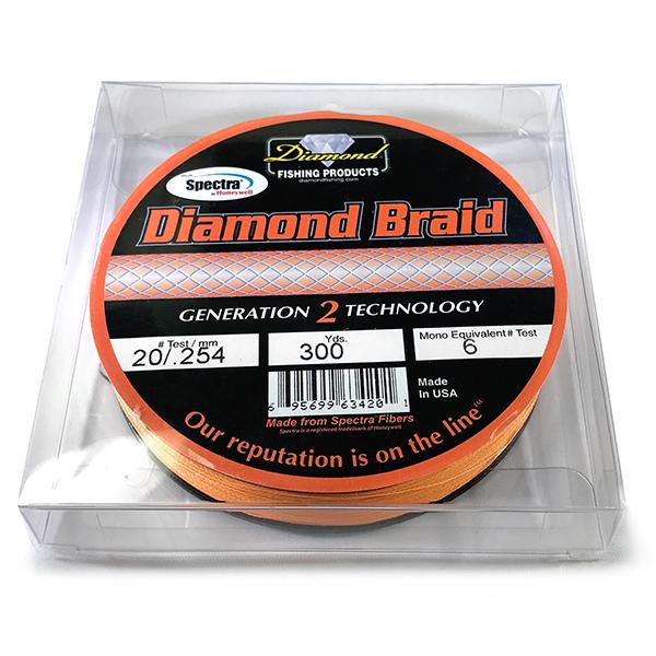 Momoi Diamond Gen 2 Braided Line - 20 Pounds 300 Yards - Orange
