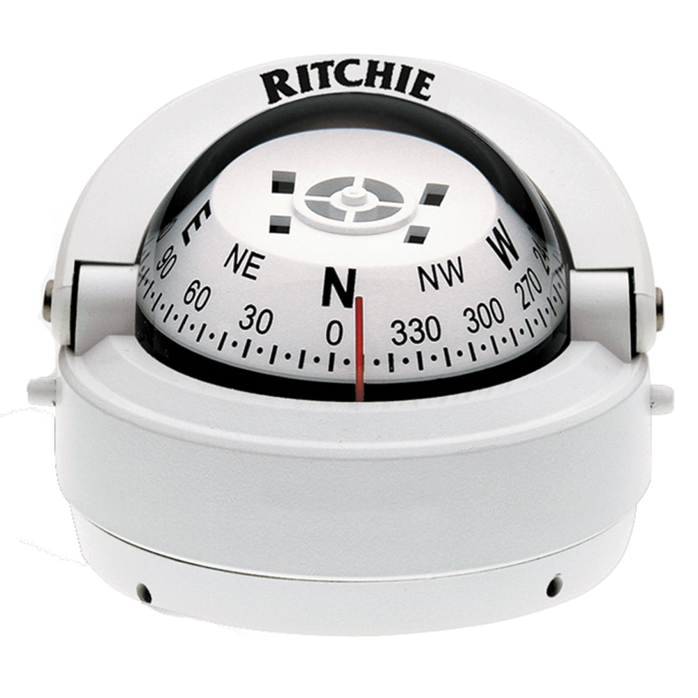 Ritchie S-53W Explorer Compass - Surface Mount - White [S-53W] - Bulluna.com