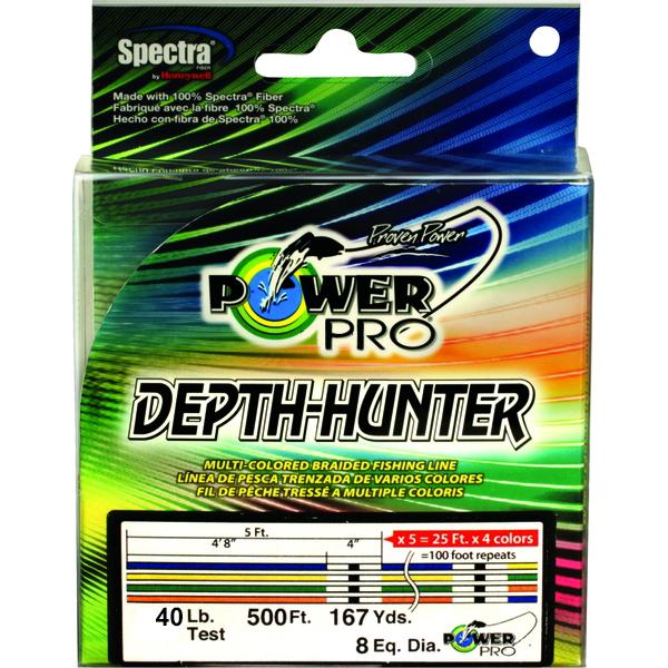 Power Pro Depth-Hunter Metered Braided Fishing Line 40 Pounds 167 Yards -  Multi Color