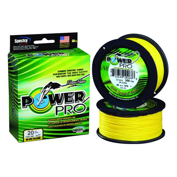 Power Pro Spectra Braided Fishing Line 20 Pounds 300 Yards - Hi-Vis Yellow
