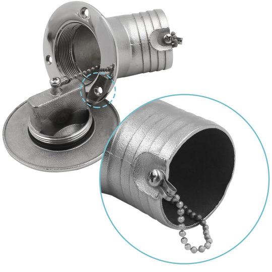 Boat Deck Diesel Fill/Filler 1-1/2 Inch(38mm) with Keyless B Cap 316 Stainless Steel (HN)