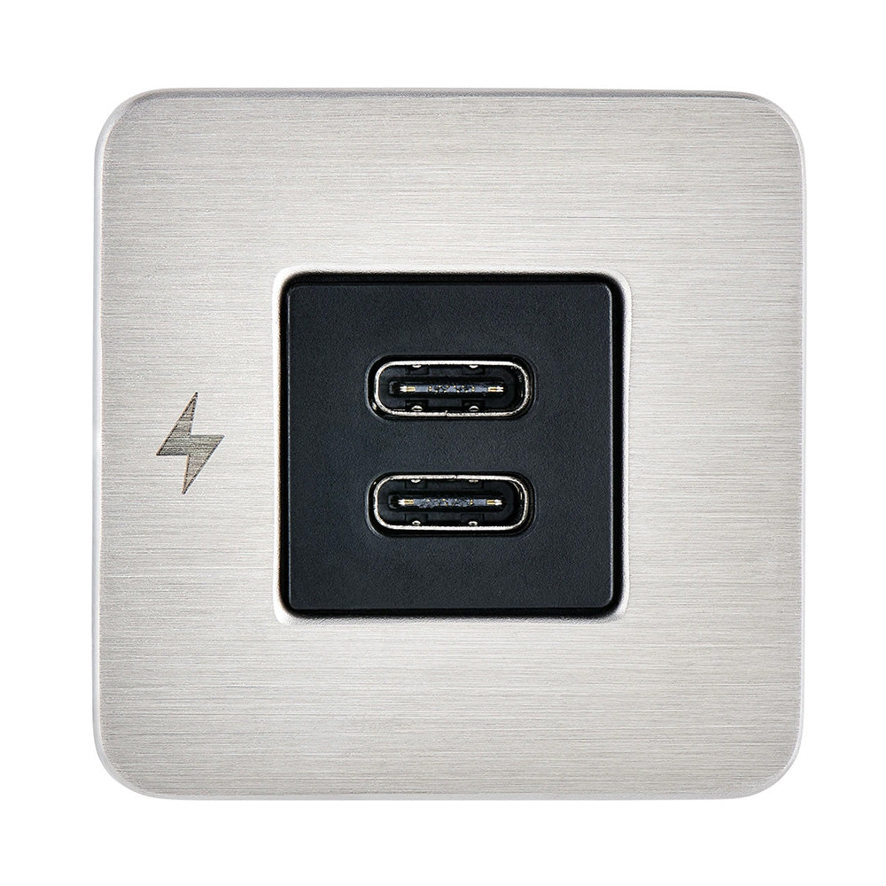 Scanstrut TILE USB-C Interior Charging Socket - 12/24V - Stainless Steel Bezel [SC-TILE-21]