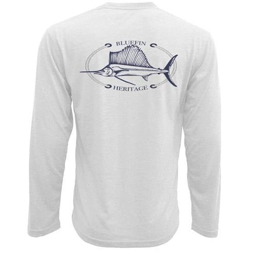 Bluefin USA White Heritage Tech Tee Long Sleeve Sun Shirt L (HN)