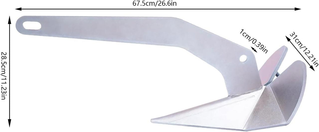 Yacht Boat Anchor Heavy Duty Triangular Anchor Wing Style Anchor Marine Wing Style Anchor - 21Lbs