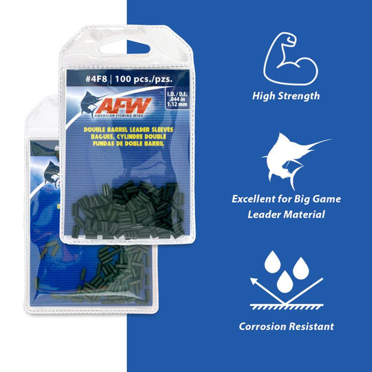 AFW Thin Wall Double Barrel Sleeves, Size #7T, .053 in / 1.35 mm ID, Black, 25 pc