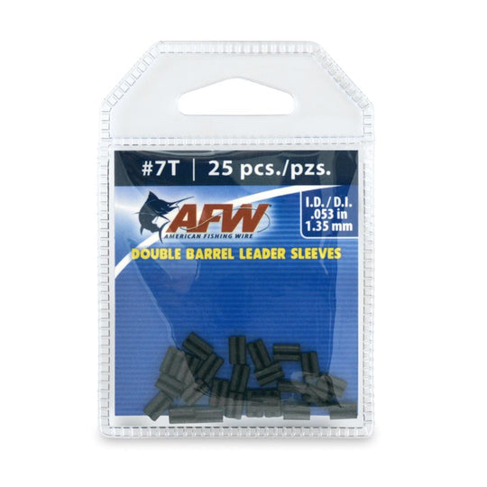 AFW Thin Wall Double Barrel Sleeves, Size #7T, .053 in / 1.35 mm ID, Black, 25 pc