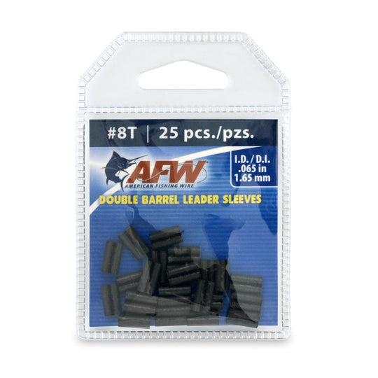 AFW Thin Wall Double Barrel Sleeves, Size #8T, .065 in / 1.65 mm ID, Black, 25 pc