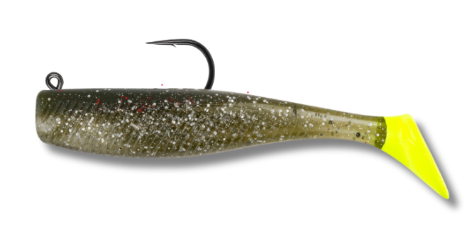 Quiver Shad 4 inch 5/pk with 1/4 oz Vudu Jig Head