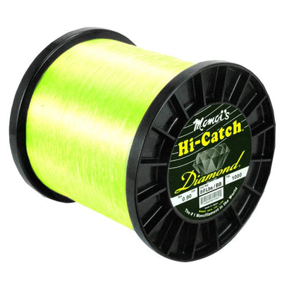 Momoi Hi-Catch Diamond Nylon Monofilament Line 80 Pounds 1000 Yards - Fluorescent Yellow - Bulluna.com