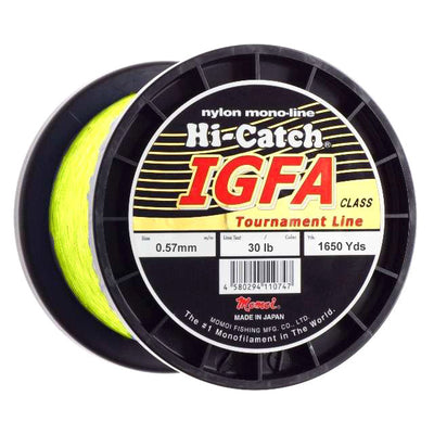 Momoi Hi-Catch I.G.F.A. Nylon Monofilament Line 30 Pounds 1650 Yards - Fluorescent Yellow - Bulluna.com