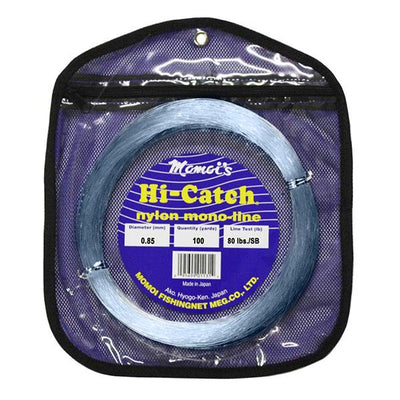 Momoi Hi-Catch Monofilament Leader 80 Pounds 100 Yards - Smoke Blue - Bulluna.com