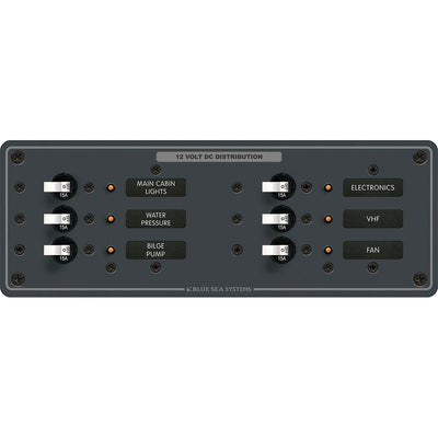 Blue Sea 8096 DC 6 Position Toggle Branch Circuit Breaker Panel - White Switches [8096] - Bulluna.com
