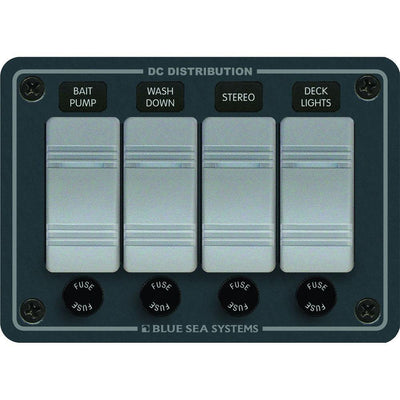 Blue Sea 8262 Waterproof Panel 4 Position - Slate Grey [8262] - Bulluna.com
