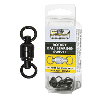 Momoi Diamond Rotary Ball Bearing 150 Pound Test Swivel - 6 Count Pack - Bulluna.com