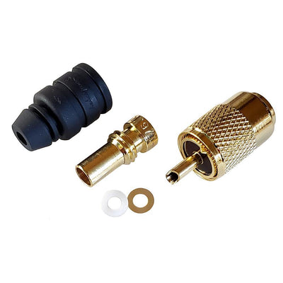 Shakespeare PL-259-58-G Gold Solder-Type Connector w/UG175 Adapter & DooDad Cable Strain Relief f/RG-58x [PL-259-58-G] - Bulluna.com