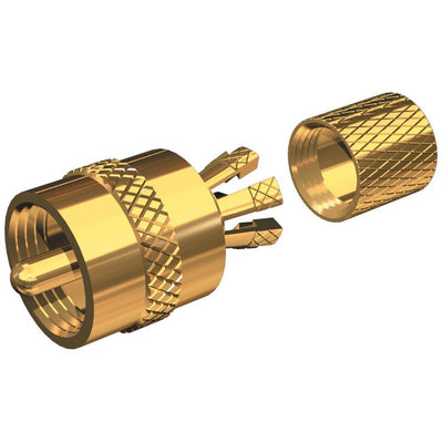 Shakespeare PL-259-CP-G - Solderless PL-259 Connector for RG-8X or RG-58/AU Coax - Gold Plated [PL-259-CP-G] - Bulluna.com