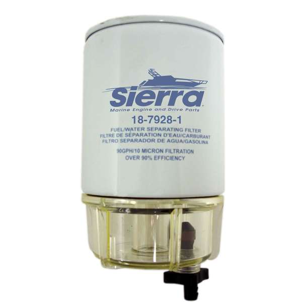 Sierra International 10 Micron Fuel Filter with Aqua Vue Bowl, Mercury/Yamaha Style - Bulluna.com