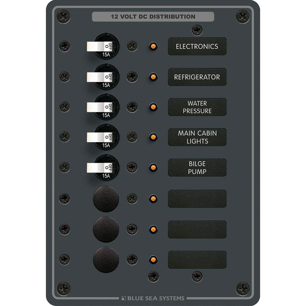 Blue Sea 8023 DC 8 Position Circuit Breaker - White Switches [8023] - Bulluna.com