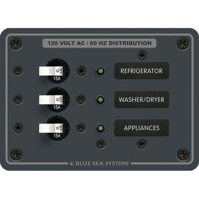 Blue Sea 8058 AC 3 Position Toggle Circuit Breaker Panel - White Switches [8058] - Bulluna.com