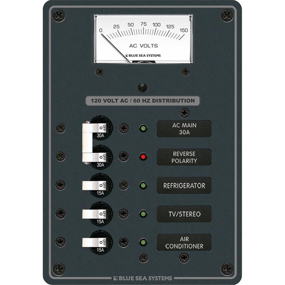 Blue Sea 8043 AC Main +3 Positions Toggle Circuit Breaker Panel - White Switches [8043] - Bulluna.com