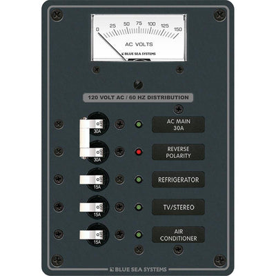 Blue Sea 8043 AC Main +3 Positions Toggle Circuit Breaker Panel - White Switches [8043] - Bulluna.com