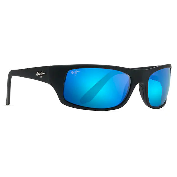 Maui Jim Peahi Black Matte Rubber - Blue Hawaii Sunglasses - Bulluna.com