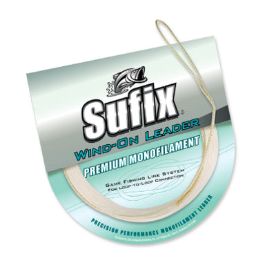 Sufix Wind-On Premium Monofilament Leader - 50 Pounds 11 Yards - Clear - Bulluna.com