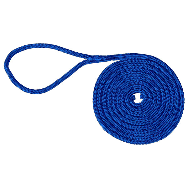 Marpac Premier Double Braided Nylon Dock Line - 5/8 Inch x 30 Feet - Blue - Bulluna.com
