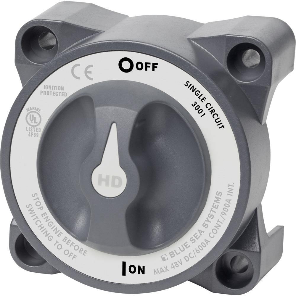 Blue Sea 3001 HD-Series Battery Switch Single Circuit ON/OFF w/AFD [3001] - Bulluna.com