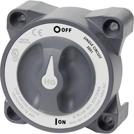 Blue Sea 3001 HD-Series Battery Switch Single Circuit ON/OFF w/AFD [3001] - Bulluna.com