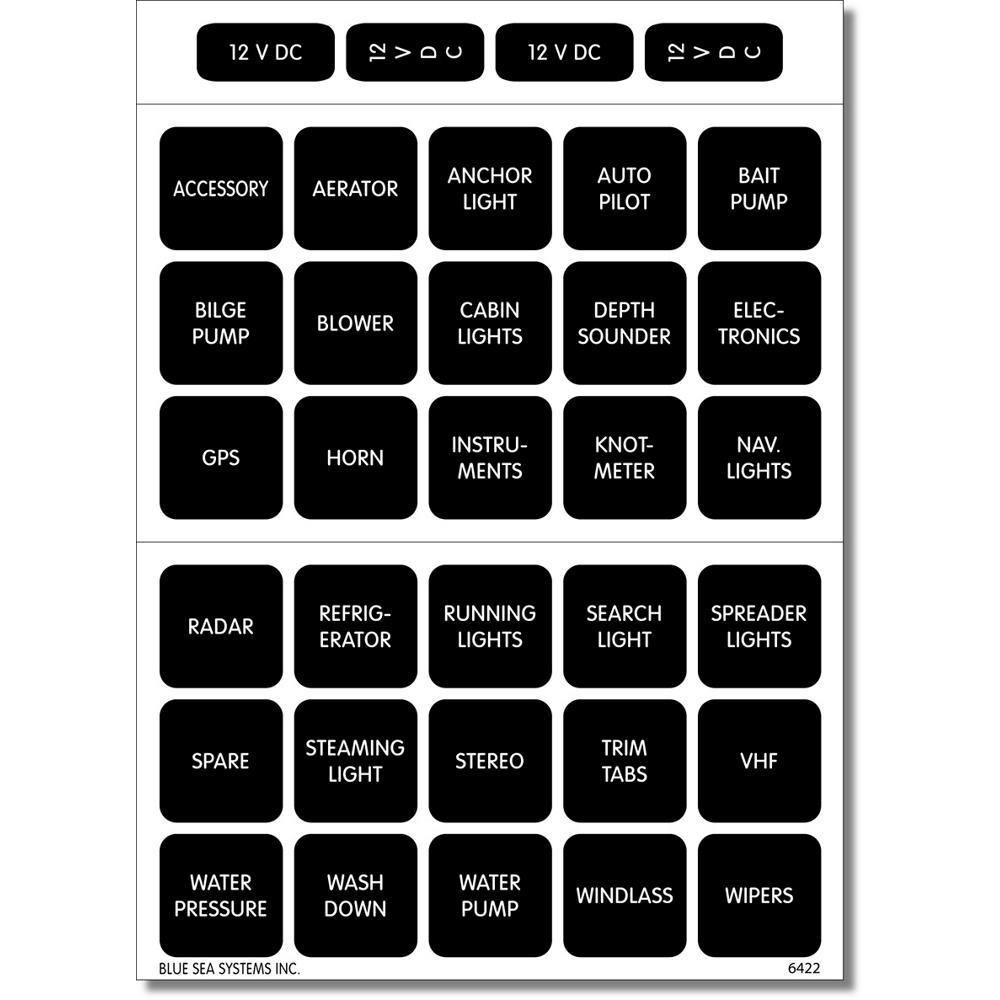 Blue Sea 4215 Square Format Label Set - 30 [4215] - Bulluna.com