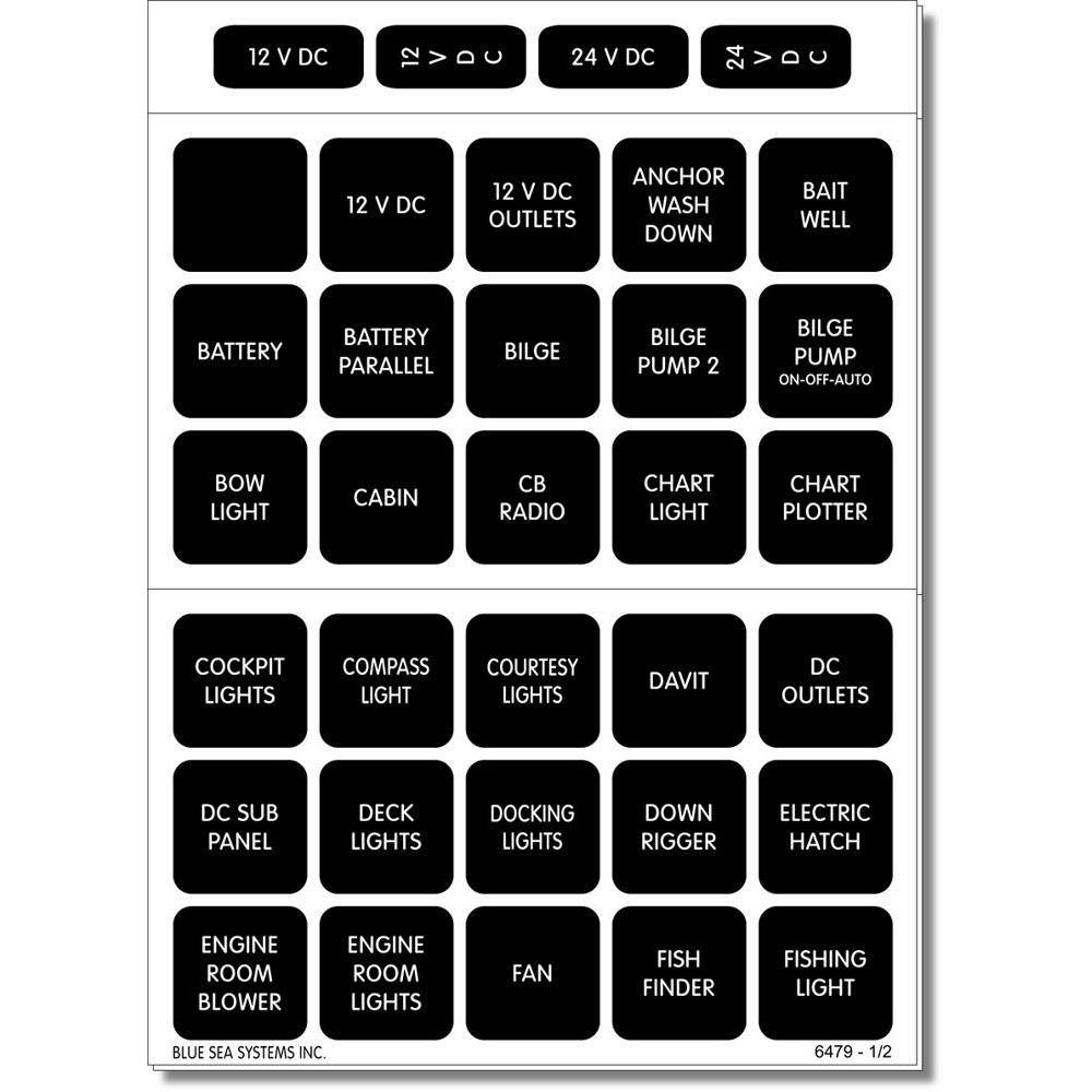 Blue Sea 4216 Square Format Label Set - 60 [4216] - Bulluna.com