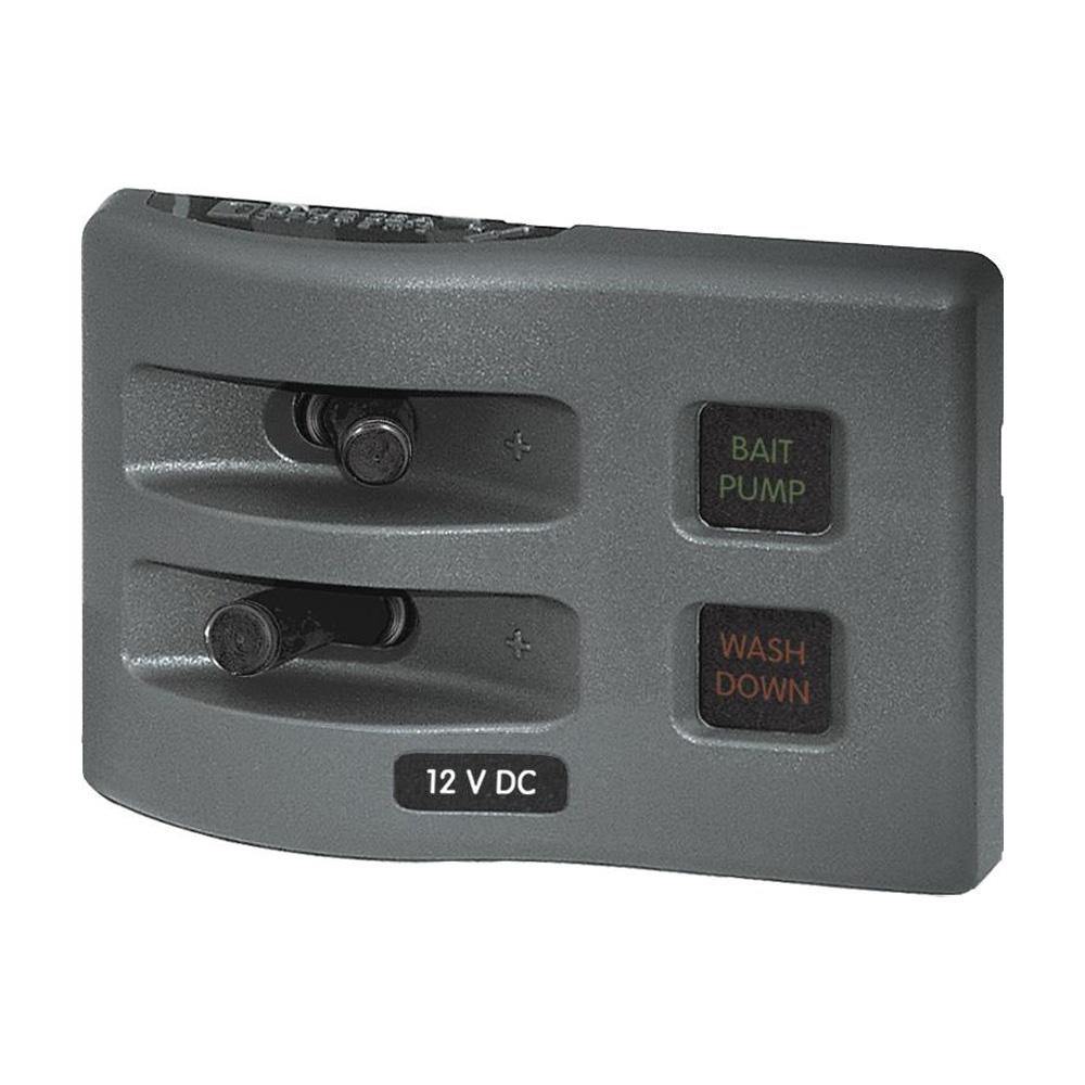 Blue Sea 4302 WeatherDeck Water Resistant Fuse Panel - 2 Position - Grey [4302] - Bulluna.com