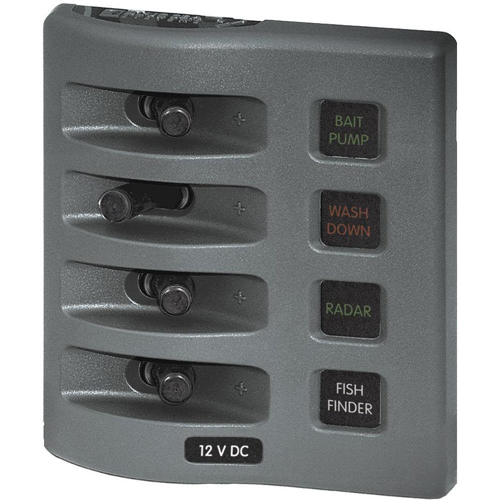 Blue Sea 4304 WeatherDeck Water Resistant Fuse Panel - 4 Position - Grey [4304] - Bulluna.com