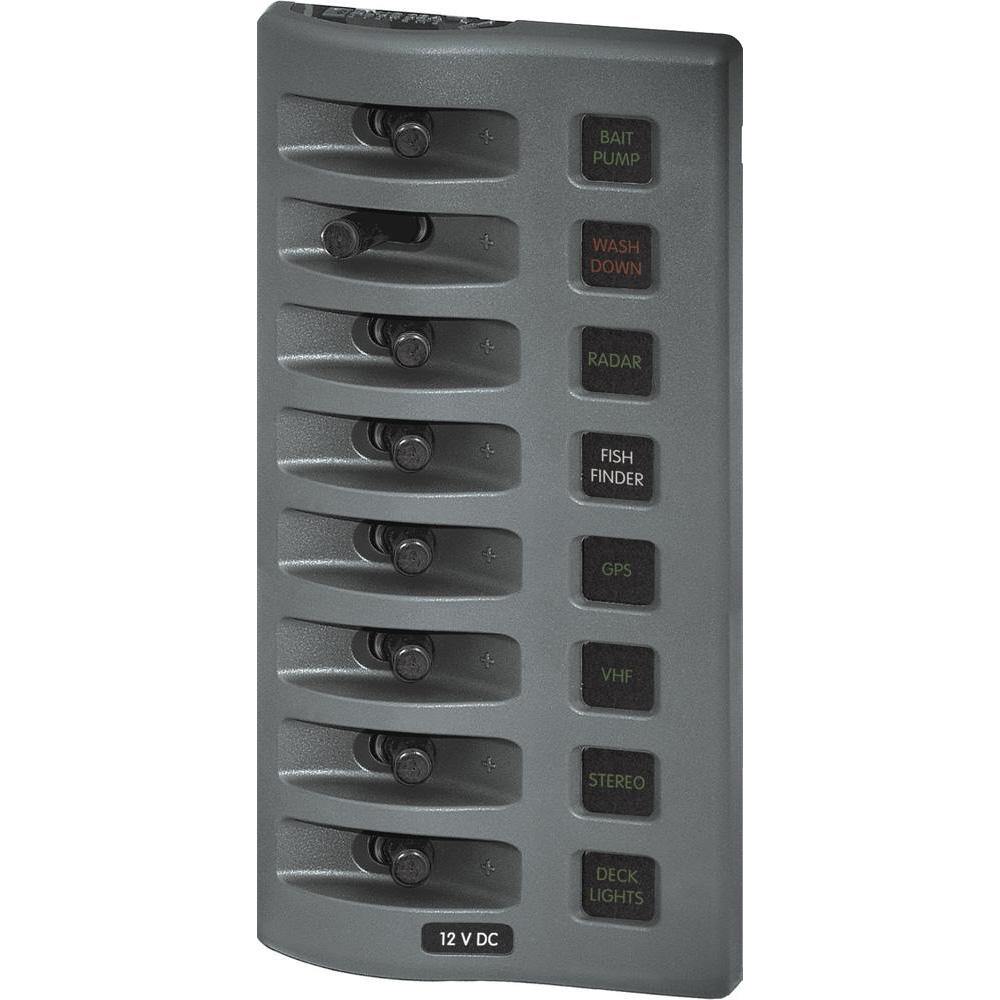 Blue Sea 4308 WeatherDeck Water Resistant Fuse Panel - 8 Position - Grey [4308] - Bulluna.com