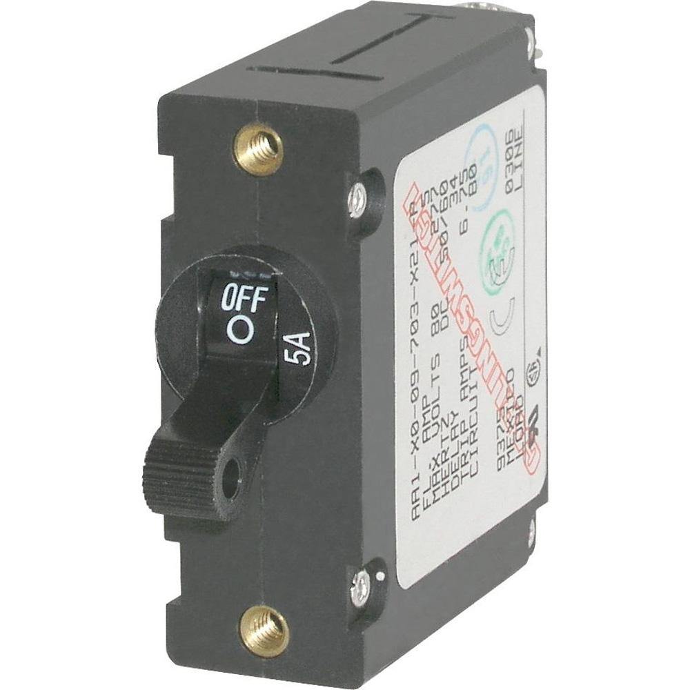 Blue Sea 7200 AC / DC Single Pole Magnetic World Circuit Breaker  -  5 Amp [7200] - Bulluna.com