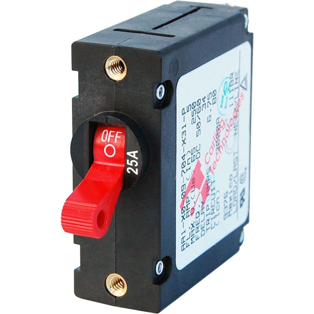 Blue Sea 7217 AC / DC Single Pole Magnetic World Circuit Breaker  -  25 Amp Red [7217] - Bulluna.com