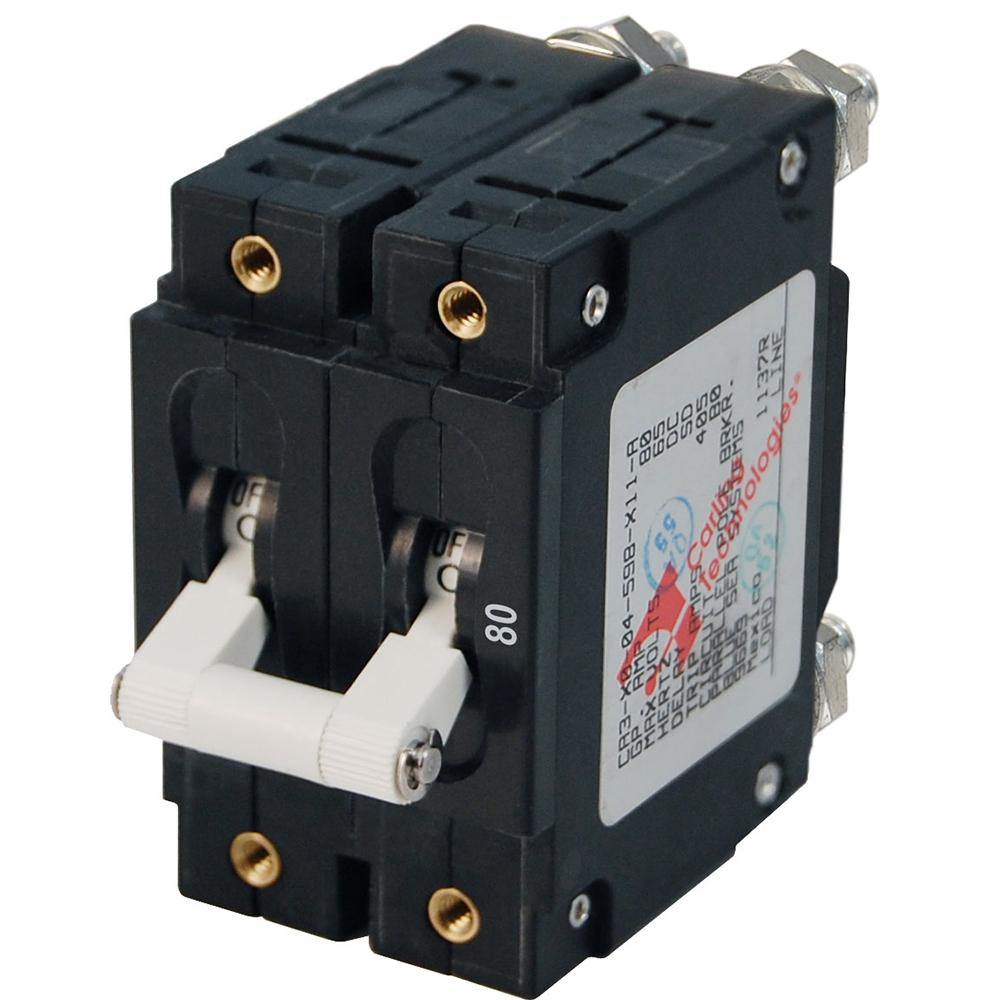 Blue Sea 7256 C-Series Double Pole Circuit Breaker - 80A [7256] - Bulluna.com