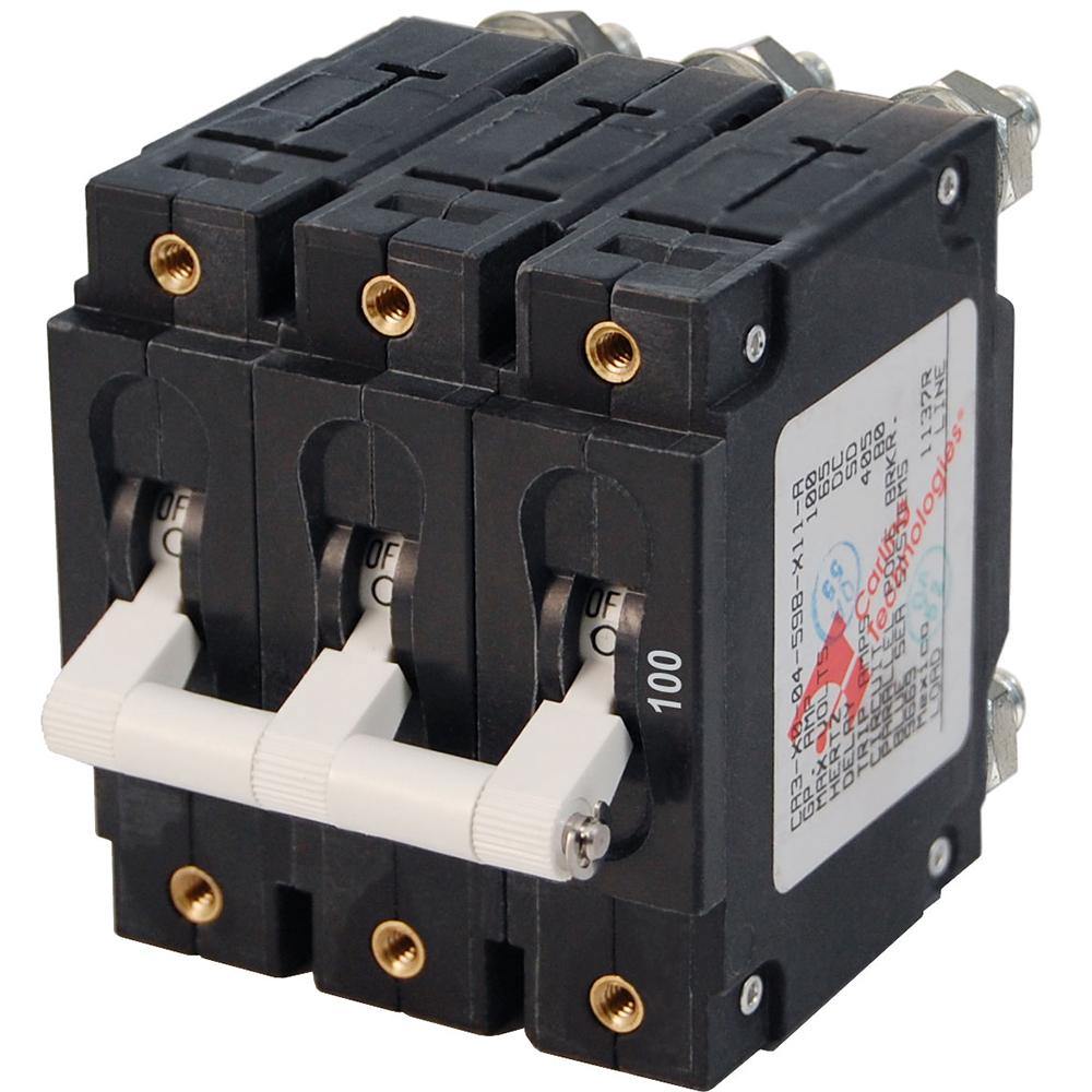 Blue Sea 7290 C-Series Triple Pole Circuit Breaker - 100A [7290] - Bulluna.com