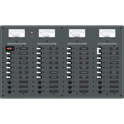 Blue Sea 8095 AC Main +8 Positions / DC Main +29 Positions Toggle Circuit Breaker Panel   (White Switches) [8095] - Bulluna.com