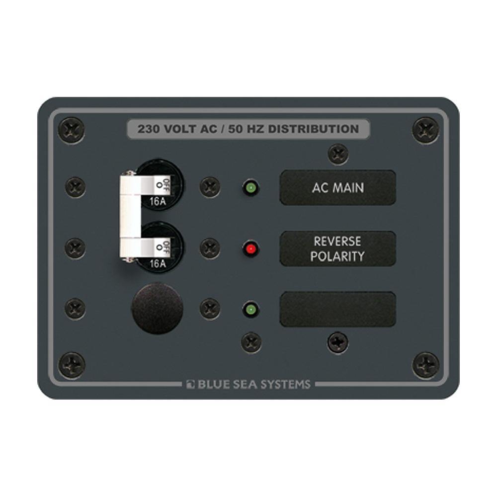 Blue Sea 8129 AC Main + Branch A-Series Toggle Circuit Breaker Panel (230V) - Main + 1 Position [8129] - Bulluna.com