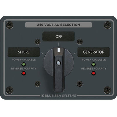 Blue Sea 8363 AC Rotary Switch Panel 65 Ampere 2 Positions + OFF, 3 Pole [8363] - Bulluna.com