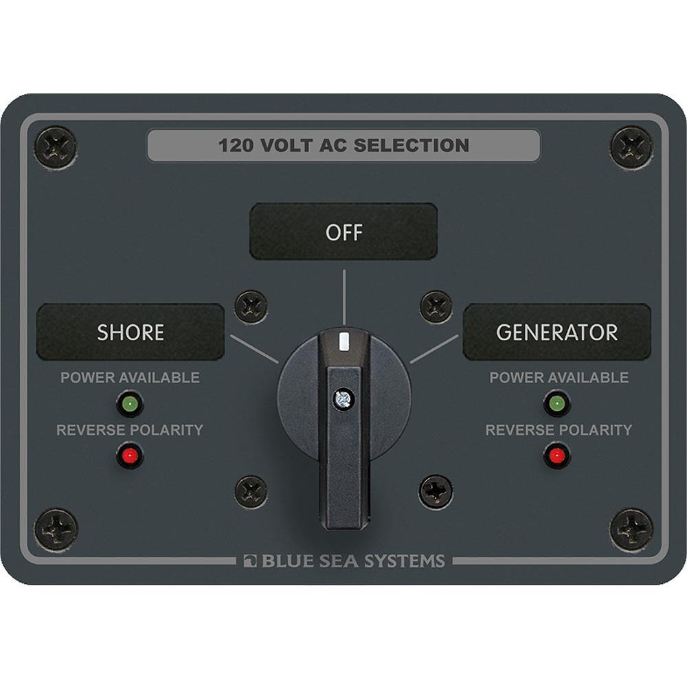 Blue Sea 8367 AC Rotary Switch Panel 30 Ampere 2 Positions + OFF, 2 Pole [8367] - Bulluna.com