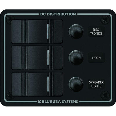Blue Sea 8374 Water Resistant 3 Position - Black - Vertical Mount Panel [8374] - Bulluna.com