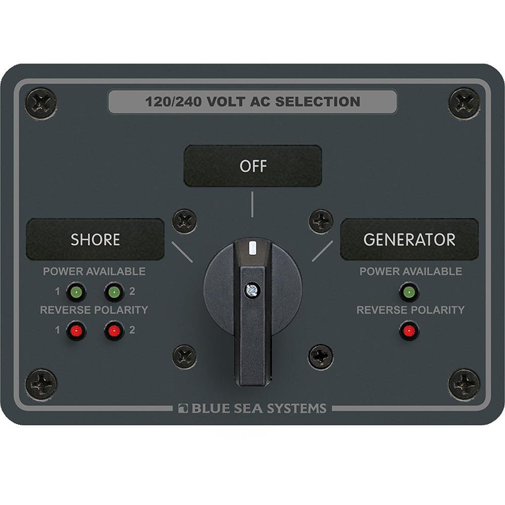 Blue Sea 8386 AC Rotary Switch Panel 30 Ampere 2 Positon + OFF, 4 Pole [8386] - Bulluna.com