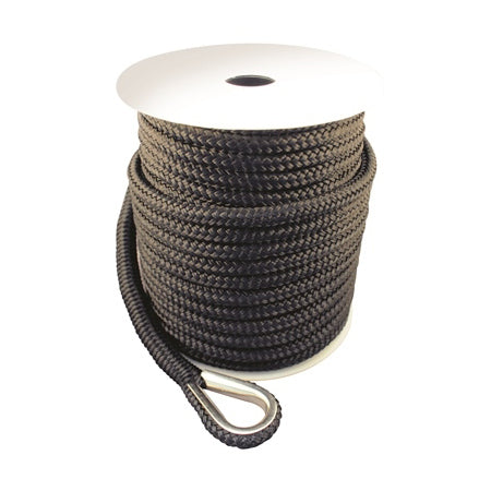 Marpac Braid Nylon Anchor Line - 1/2 Inches x 150 Feet - Black - 1,040 Pounds - Bulluna.com
