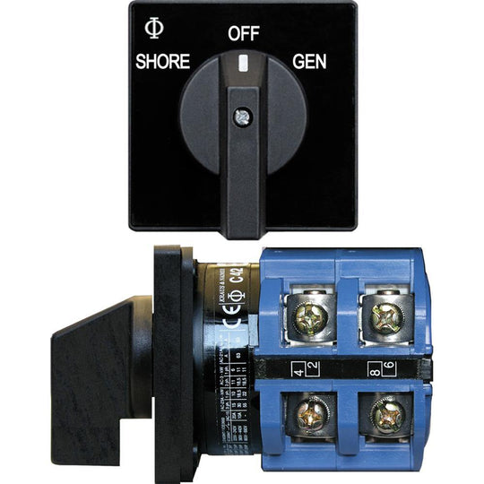 Blue Sea 9011 Switch, AV 120VAC 65A OFF +2 Positions [9011] - Bulluna.com