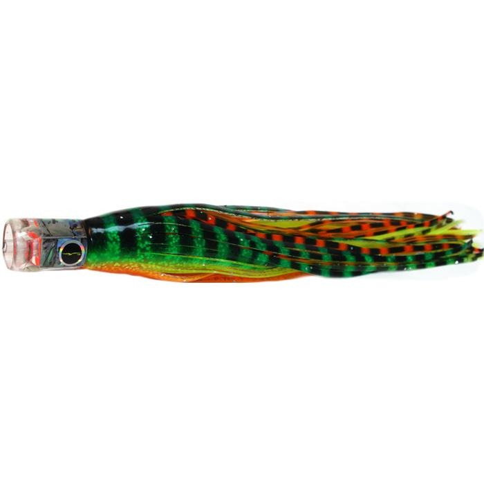 Black Bart El Squid Junior Light Tackle Lure - Green Orange Tiger/Orange Yellow Tiger - Bulluna.com