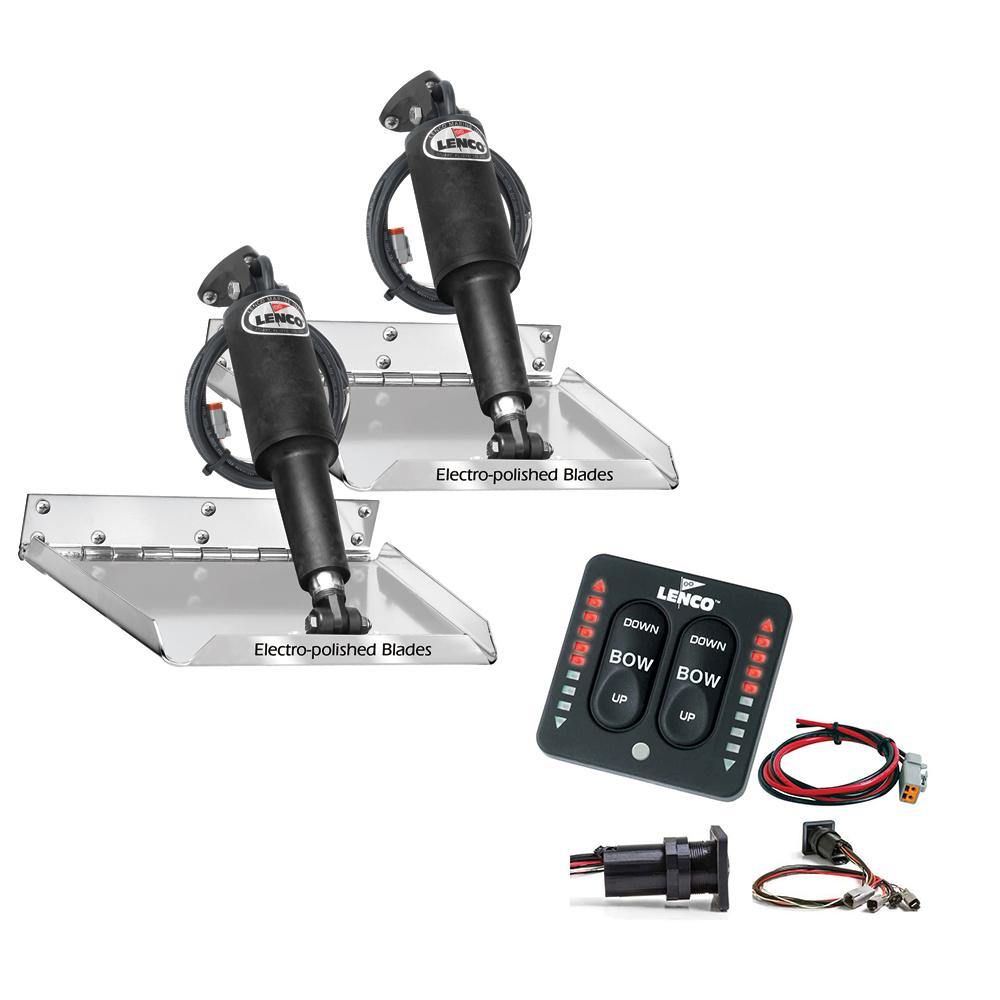 Lenco 16" x 12" Standard Performance Trim Tab Kit w/LED Indicator Switch Kit 12V [RT16X12I] - Bulluna.com